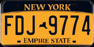 NY license plate FDJ9774