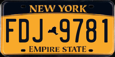 NY license plate FDJ9781