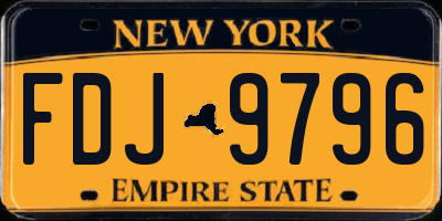 NY license plate FDJ9796