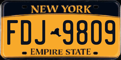 NY license plate FDJ9809