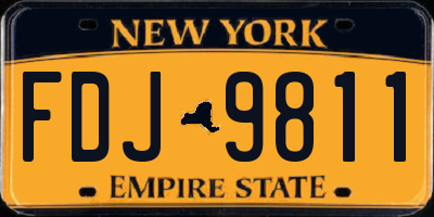 NY license plate FDJ9811