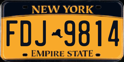 NY license plate FDJ9814