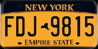 NY license plate FDJ9815