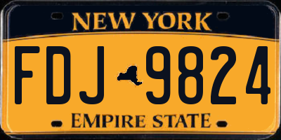 NY license plate FDJ9824