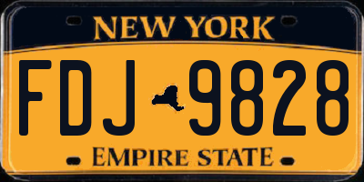 NY license plate FDJ9828