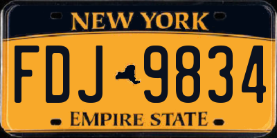 NY license plate FDJ9834