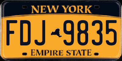 NY license plate FDJ9835