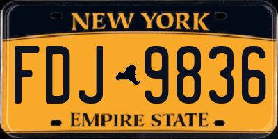 NY license plate FDJ9836