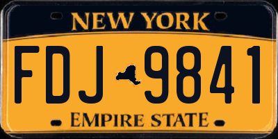 NY license plate FDJ9841