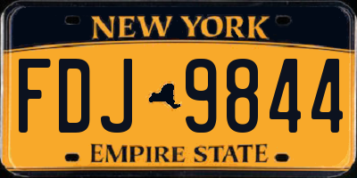 NY license plate FDJ9844