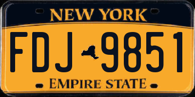 NY license plate FDJ9851