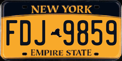 NY license plate FDJ9859