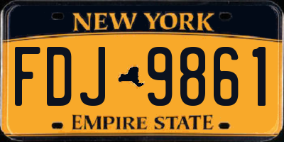 NY license plate FDJ9861