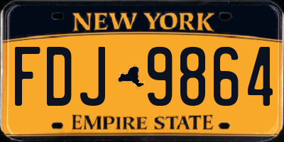 NY license plate FDJ9864
