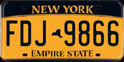 NY license plate FDJ9866