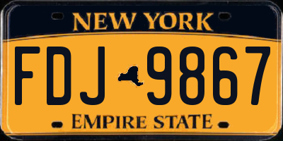 NY license plate FDJ9867