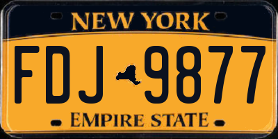 NY license plate FDJ9877