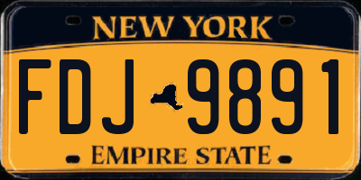 NY license plate FDJ9891