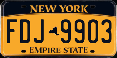NY license plate FDJ9903