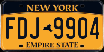 NY license plate FDJ9904