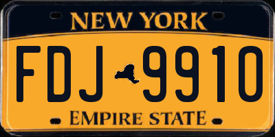 NY license plate FDJ9910