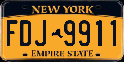NY license plate FDJ9911