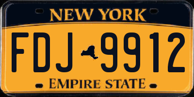 NY license plate FDJ9912