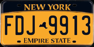 NY license plate FDJ9913