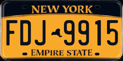 NY license plate FDJ9915