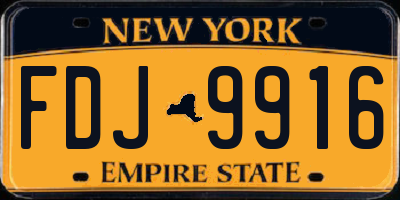 NY license plate FDJ9916
