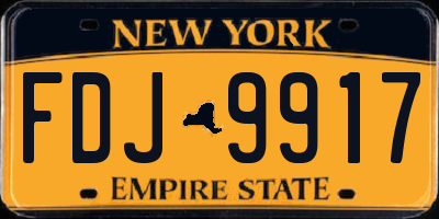 NY license plate FDJ9917