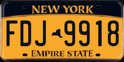 NY license plate FDJ9918