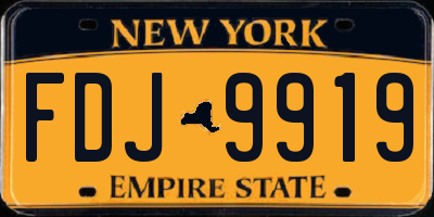 NY license plate FDJ9919