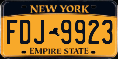 NY license plate FDJ9923