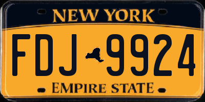 NY license plate FDJ9924