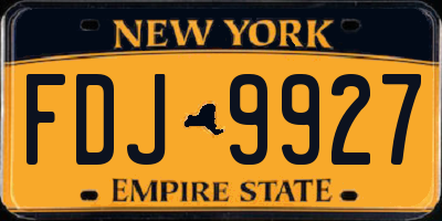 NY license plate FDJ9927
