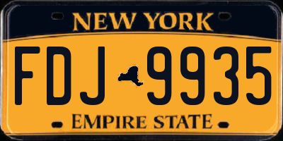 NY license plate FDJ9935