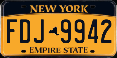 NY license plate FDJ9942