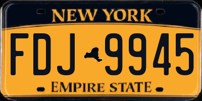 NY license plate FDJ9945