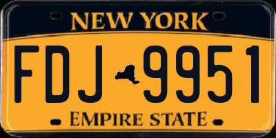 NY license plate FDJ9951