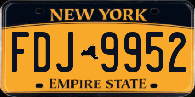 NY license plate FDJ9952