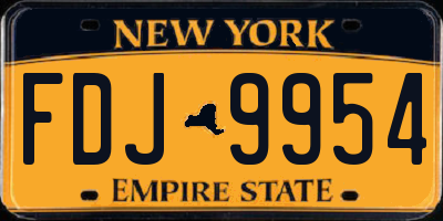 NY license plate FDJ9954