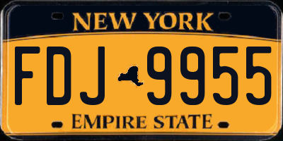 NY license plate FDJ9955