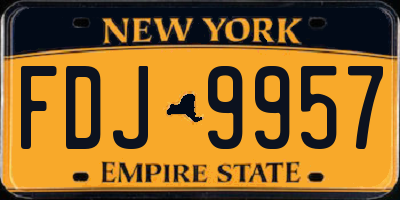 NY license plate FDJ9957