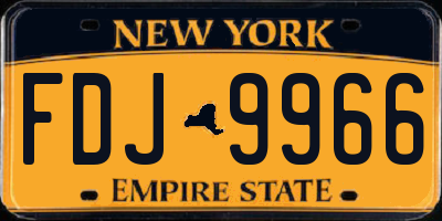 NY license plate FDJ9966