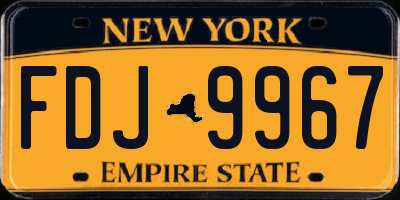 NY license plate FDJ9967