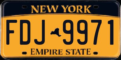 NY license plate FDJ9971