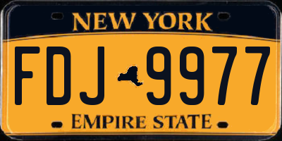 NY license plate FDJ9977