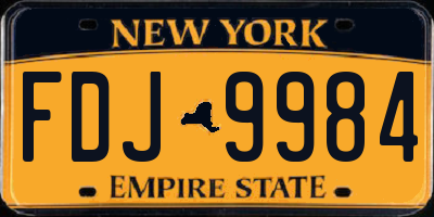NY license plate FDJ9984