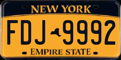 NY license plate FDJ9992